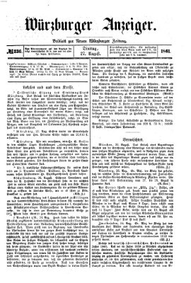 Würzburger Anzeiger (Neue Würzburger Zeitung) Dienstag 27. August 1861