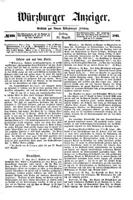 Würzburger Anzeiger (Neue Würzburger Zeitung) Freitag 30. August 1861