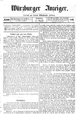 Würzburger Anzeiger (Neue Würzburger Zeitung) Samstag 31. August 1861