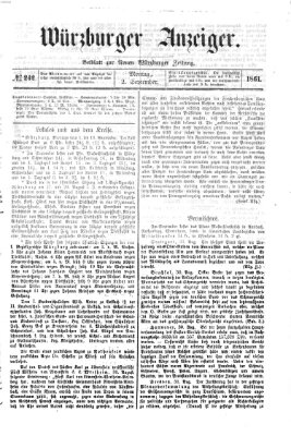 Würzburger Anzeiger (Neue Würzburger Zeitung) Montag 2. September 1861