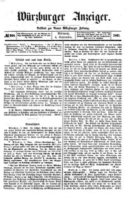 Würzburger Anzeiger (Neue Würzburger Zeitung) Mittwoch 4. September 1861