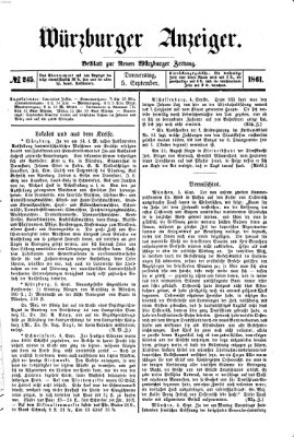 Würzburger Anzeiger (Neue Würzburger Zeitung) Donnerstag 5. September 1861