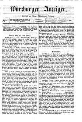 Würzburger Anzeiger (Neue Würzburger Zeitung) Samstag 7. September 1861