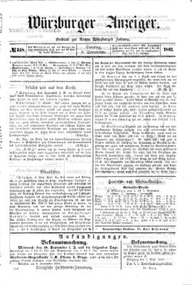 Würzburger Anzeiger (Neue Würzburger Zeitung) Sonntag 8. September 1861