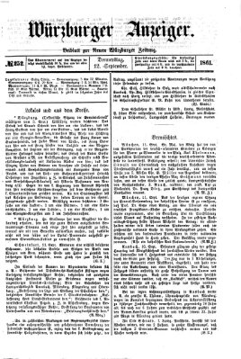 Würzburger Anzeiger (Neue Würzburger Zeitung) Donnerstag 12. September 1861