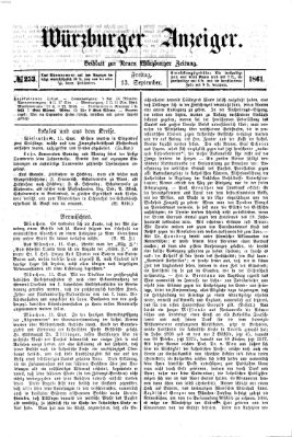 Würzburger Anzeiger (Neue Würzburger Zeitung) Freitag 13. September 1861