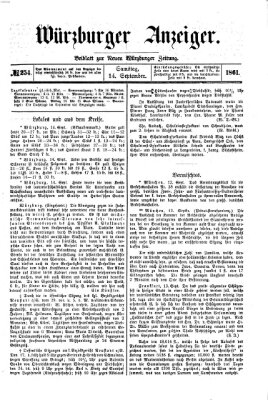 Würzburger Anzeiger (Neue Würzburger Zeitung) Samstag 14. September 1861