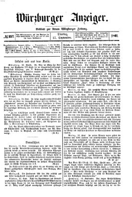 Würzburger Anzeiger (Neue Würzburger Zeitung) Dienstag 17. September 1861