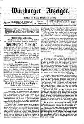 Würzburger Anzeiger (Neue Würzburger Zeitung) Freitag 20. September 1861