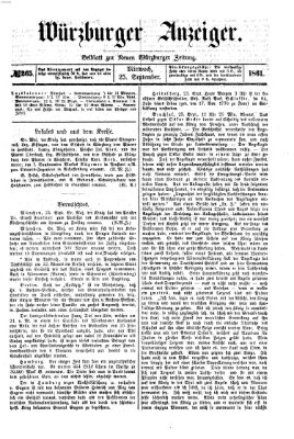 Würzburger Anzeiger (Neue Würzburger Zeitung) Mittwoch 25. September 1861