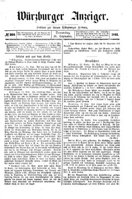 Würzburger Anzeiger (Neue Würzburger Zeitung) Donnerstag 26. September 1861