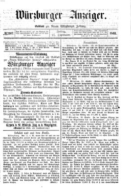 Würzburger Anzeiger (Neue Würzburger Zeitung) Freitag 27. September 1861