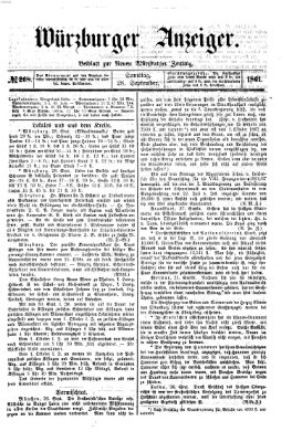 Würzburger Anzeiger (Neue Würzburger Zeitung) Samstag 28. September 1861