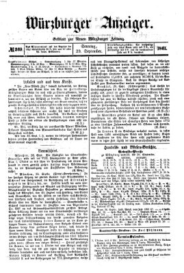 Würzburger Anzeiger (Neue Würzburger Zeitung) Sonntag 29. September 1861