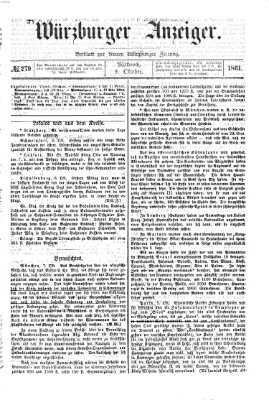 Würzburger Anzeiger (Neue Würzburger Zeitung) Mittwoch 9. Oktober 1861