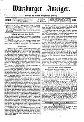 Würzburger Anzeiger (Neue Würzburger Zeitung) Sonntag 13. Oktober 1861