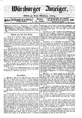 Würzburger Anzeiger (Neue Würzburger Zeitung) Montag 14. Oktober 1861