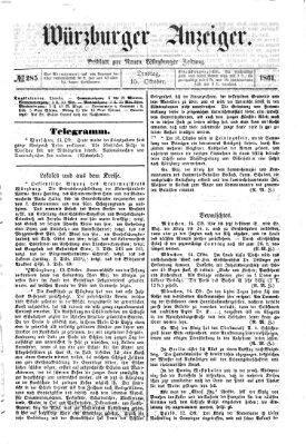 Würzburger Anzeiger (Neue Würzburger Zeitung) Dienstag 15. Oktober 1861