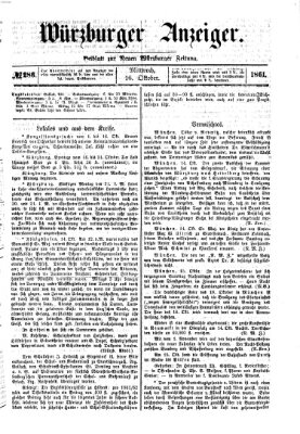 Würzburger Anzeiger (Neue Würzburger Zeitung) Mittwoch 16. Oktober 1861