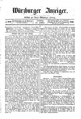 Würzburger Anzeiger (Neue Würzburger Zeitung) Samstag 19. Oktober 1861