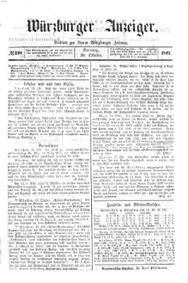 Würzburger Anzeiger (Neue Würzburger Zeitung) Sonntag 20. Oktober 1861