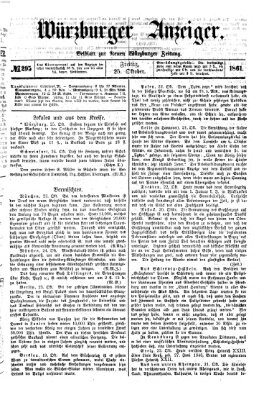 Würzburger Anzeiger (Neue Würzburger Zeitung) Freitag 25. Oktober 1861