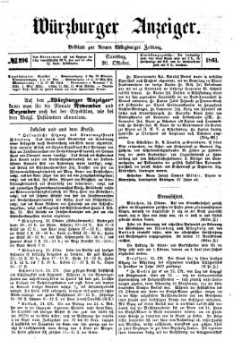 Würzburger Anzeiger (Neue Würzburger Zeitung) Samstag 26. Oktober 1861