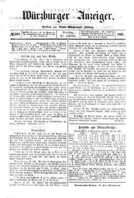 Würzburger Anzeiger (Neue Würzburger Zeitung) Sonntag 27. Oktober 1861