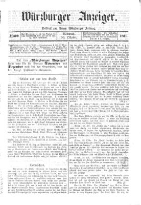 Würzburger Anzeiger (Neue Würzburger Zeitung) Mittwoch 30. Oktober 1861