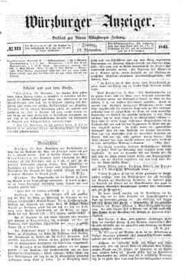 Würzburger Anzeiger (Neue Würzburger Zeitung) Dienstag 12. November 1861