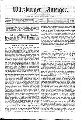 Würzburger Anzeiger (Neue Würzburger Zeitung) Dienstag 19. November 1861