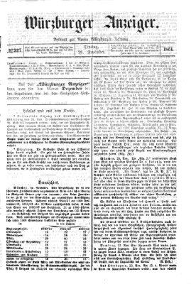 Würzburger Anzeiger (Neue Würzburger Zeitung) Dienstag 26. November 1861