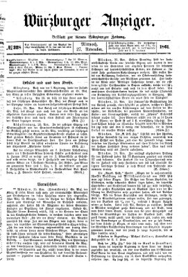 Würzburger Anzeiger (Neue Würzburger Zeitung) Mittwoch 27. November 1861