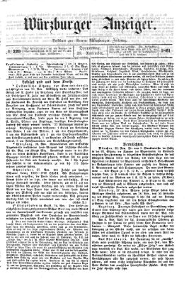 Würzburger Anzeiger (Neue Würzburger Zeitung) Donnerstag 28. November 1861