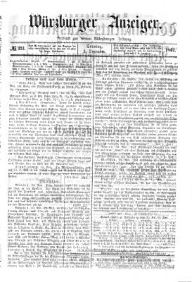 Würzburger Anzeiger (Neue Würzburger Zeitung) Sonntag 1. Dezember 1861