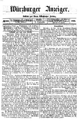 Würzburger Anzeiger (Neue Würzburger Zeitung) Montag 2. Dezember 1861