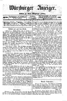 Würzburger Anzeiger (Neue Würzburger Zeitung) Samstag 7. Dezember 1861