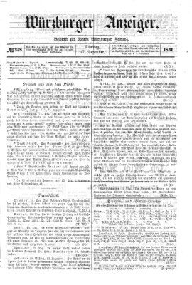 Würzburger Anzeiger (Neue Würzburger Zeitung) Dienstag 17. Dezember 1861