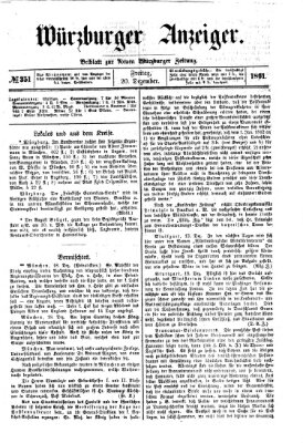 Würzburger Anzeiger (Neue Würzburger Zeitung) Freitag 20. Dezember 1861