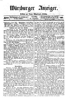 Würzburger Anzeiger (Neue Würzburger Zeitung) Samstag 21. Dezember 1861