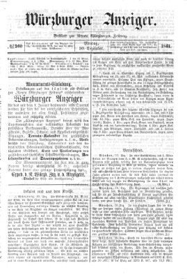 Würzburger Anzeiger (Neue Würzburger Zeitung) Montag 30. Dezember 1861