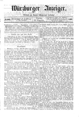 Würzburger Anzeiger (Neue Würzburger Zeitung) Dienstag 31. Dezember 1861