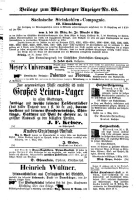 Würzburger Anzeiger (Neue Würzburger Zeitung) Mittwoch 6. März 1861