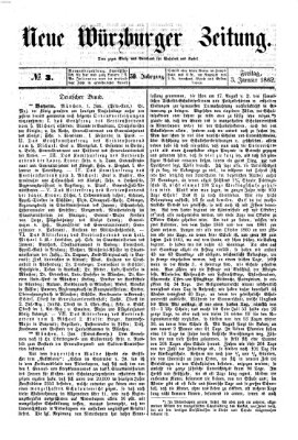 Neue Würzburger Zeitung Freitag 3. Januar 1862