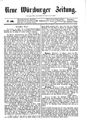 Neue Würzburger Zeitung Samstag 15. Februar 1862