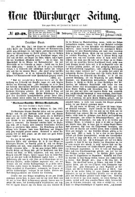 Neue Würzburger Zeitung Montag 17. Februar 1862