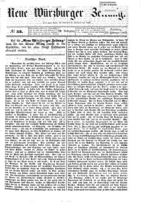 Neue Würzburger Zeitung Samstag 22. Februar 1862