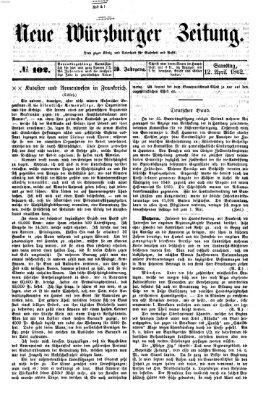 Neue Würzburger Zeitung Samstag 12. April 1862