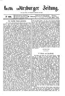 Neue Würzburger Zeitung Dienstag 22. April 1862