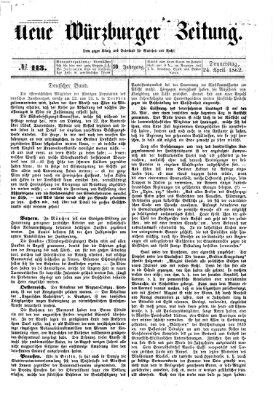 Neue Würzburger Zeitung Donnerstag 24. April 1862